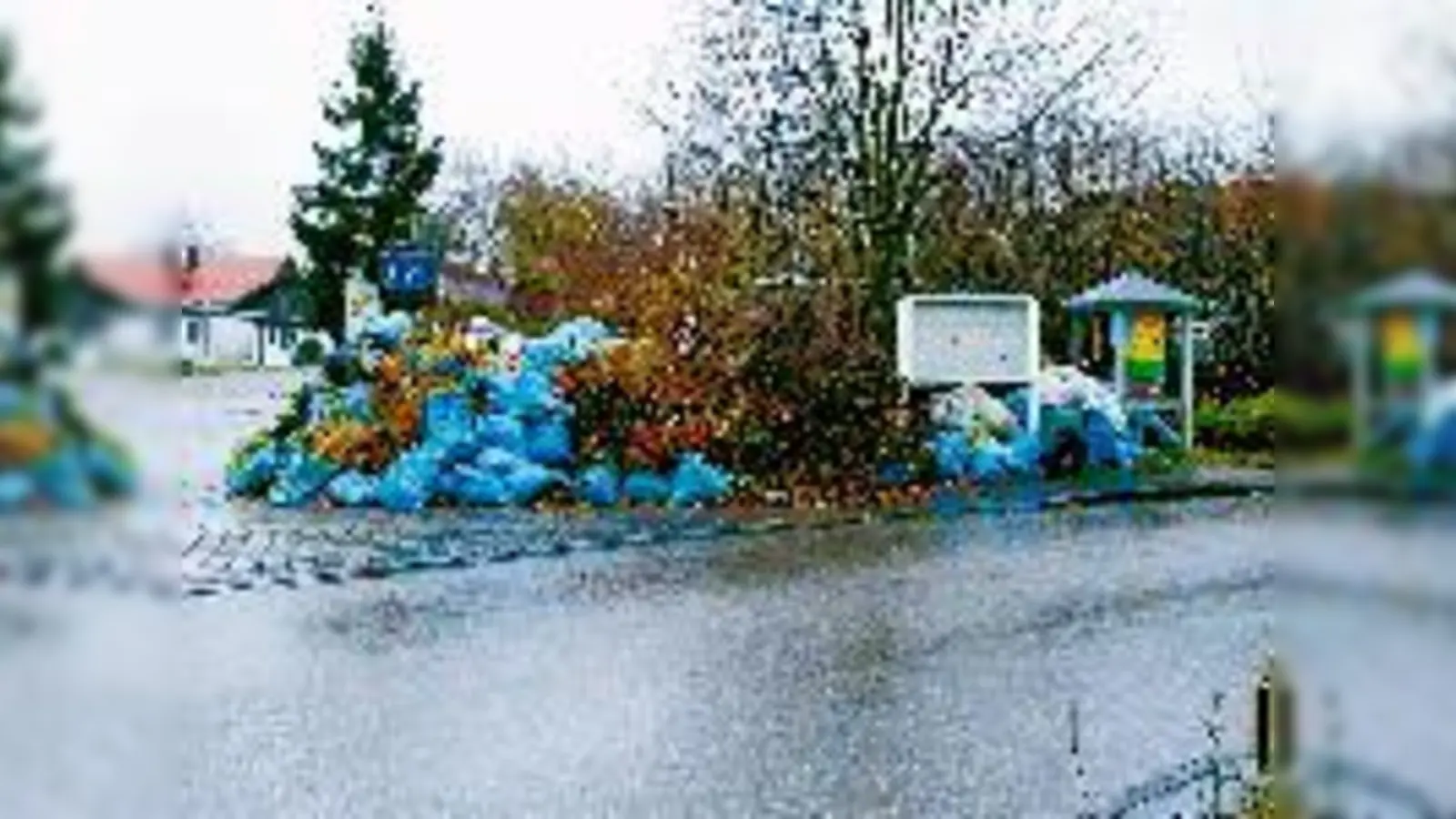 Ein verschandeltes Ortsbild, belastete Grünflächen und Kosten für den Steuerzahler verursachen die wild abgeladenen Plastiksäcke am Riemerfeldring/Daxenäckerweg.	 (Foto: Stadt Garching)