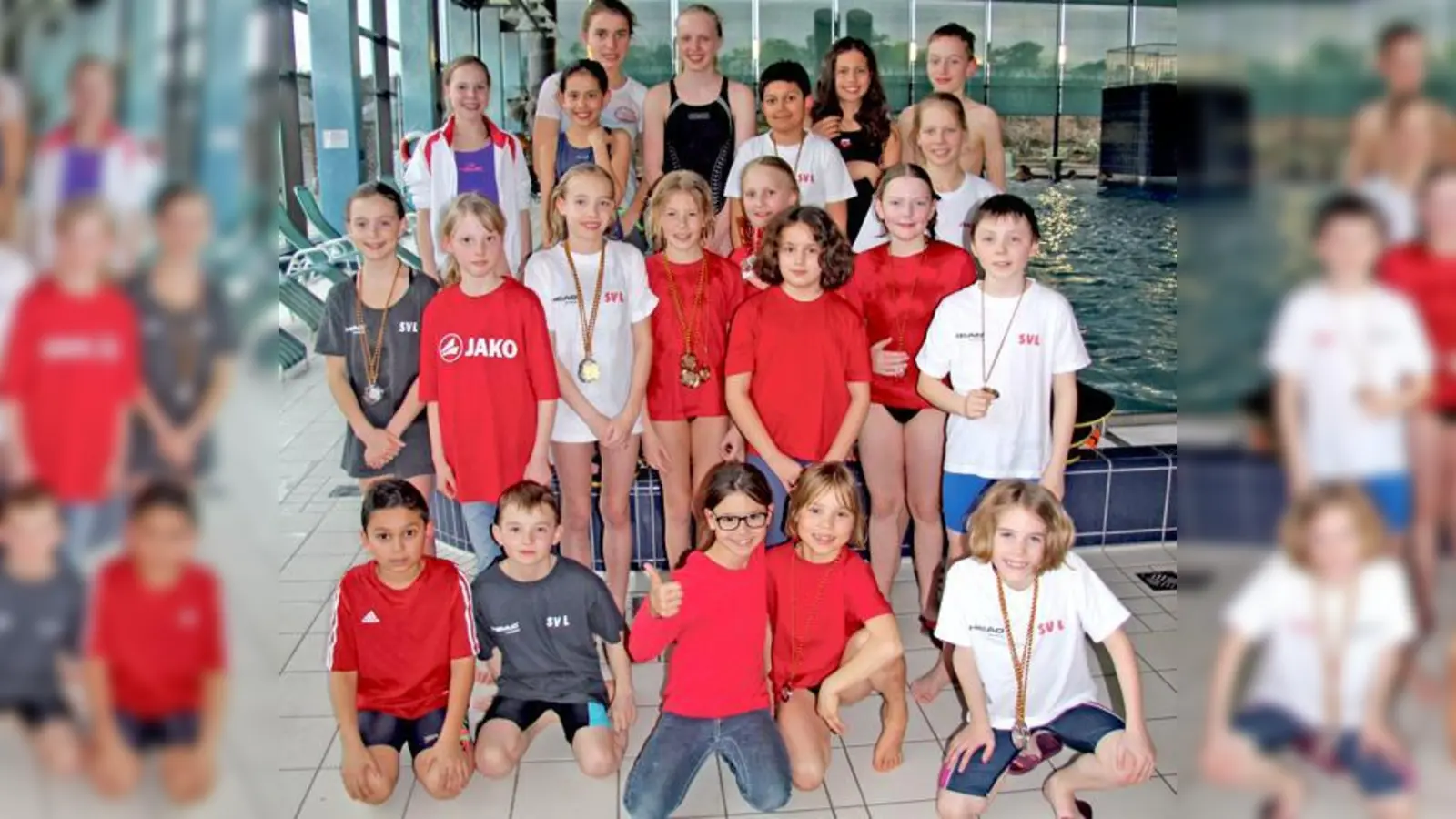 Strahlende Gesichter am Ende des Einladungsschwimmens in Lohhof.	 (Foto: VA)