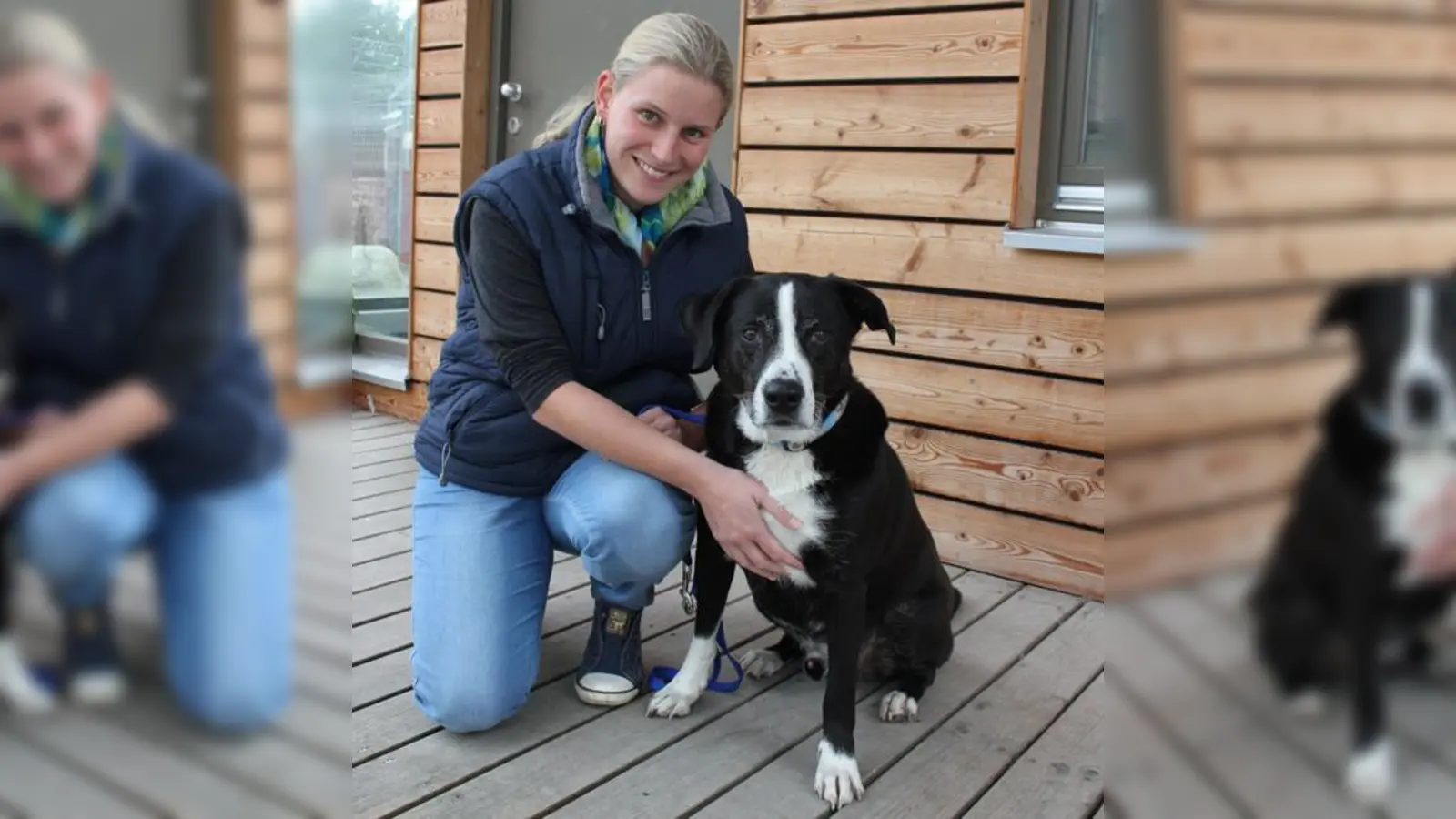 Nadine Meixner von der Tierheimverwaltung mit Labrador-Mix Buddy  ein Dream-Team. Aber den beiden ist bei Weitem nicht immer zum Lachen zumute.	 (Foto: cr)