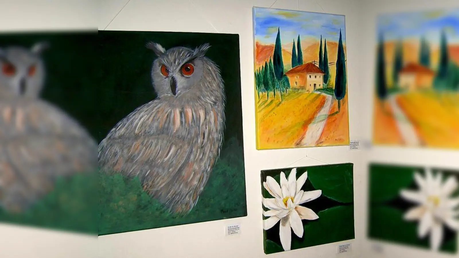 Ab 28. Februar sind Angel della Leonfortes Bilder in der Grafinger Stadtbücherei zu sehen.	 (Foto: VA)