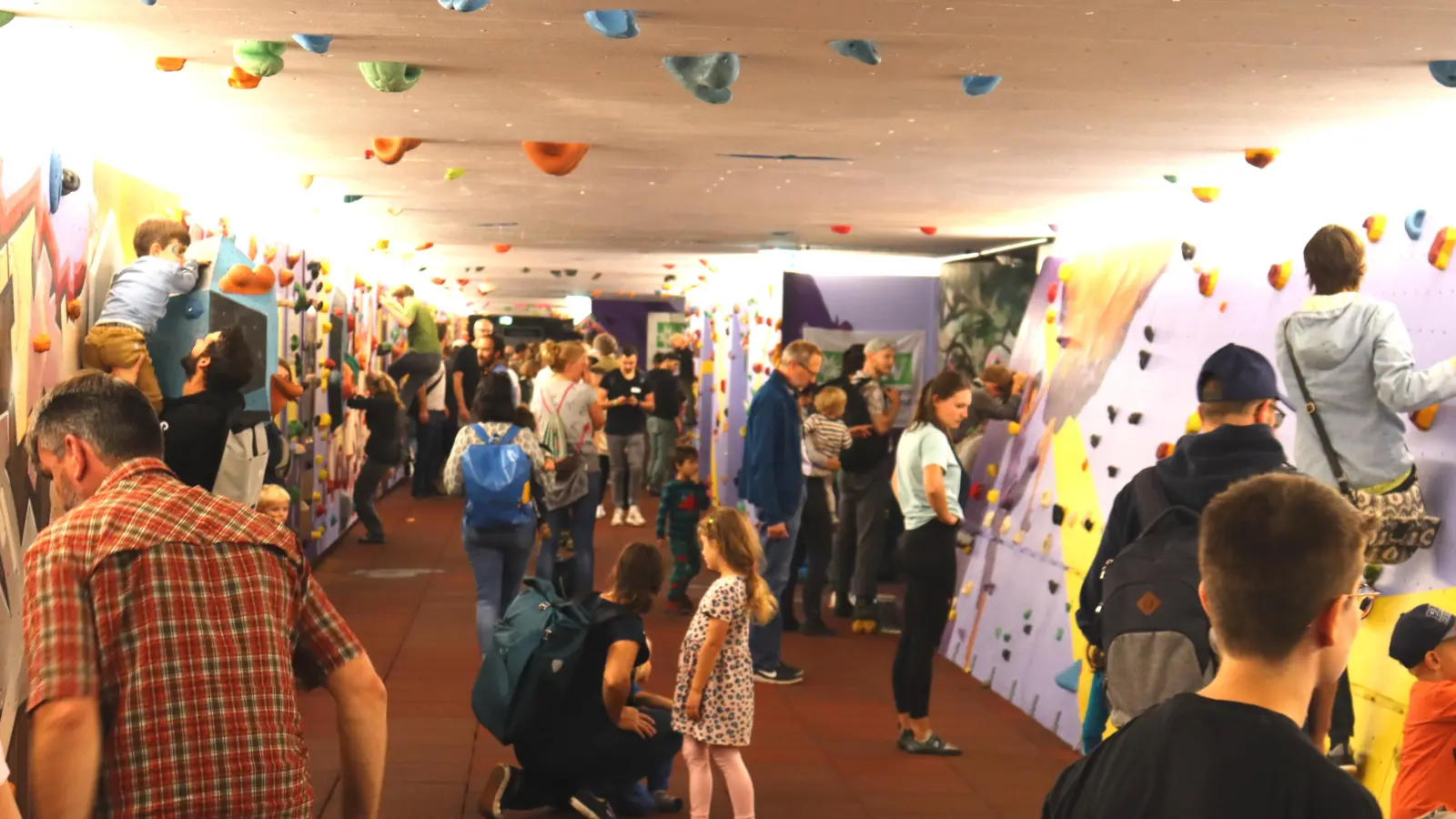 In der Kletterunterführung „Riesige Rosi“ unter der Rosenheimer Straße werden spezielle Schnupperkurse im Bouldern für alle Altersklassen angeboten. (Archivbild: bas)