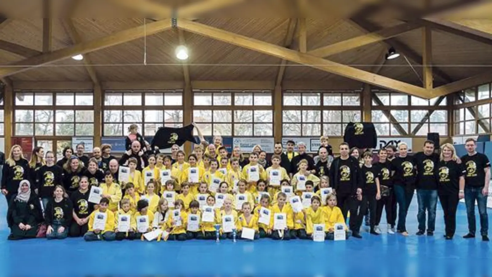 Trainer und Eltern konnten stolz sein auf die jungen Judoka der SF Harteck Hornets.	 (Foto: Verein)