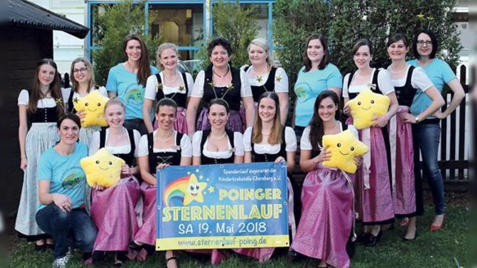 Die Poinger Festdamen hoffen, dass möglichst viele junge Läufer beim Poinger Sternenlauf an den Start gehen werden. 	 (Foto: VA)