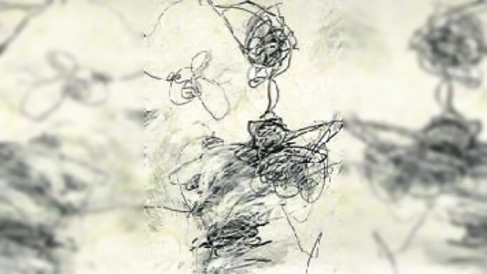 Verwischte Zeichen auf langen Papierrollen: ab Sonntag in den Messestadtkirchen zu  (sehen.Foto: VA)