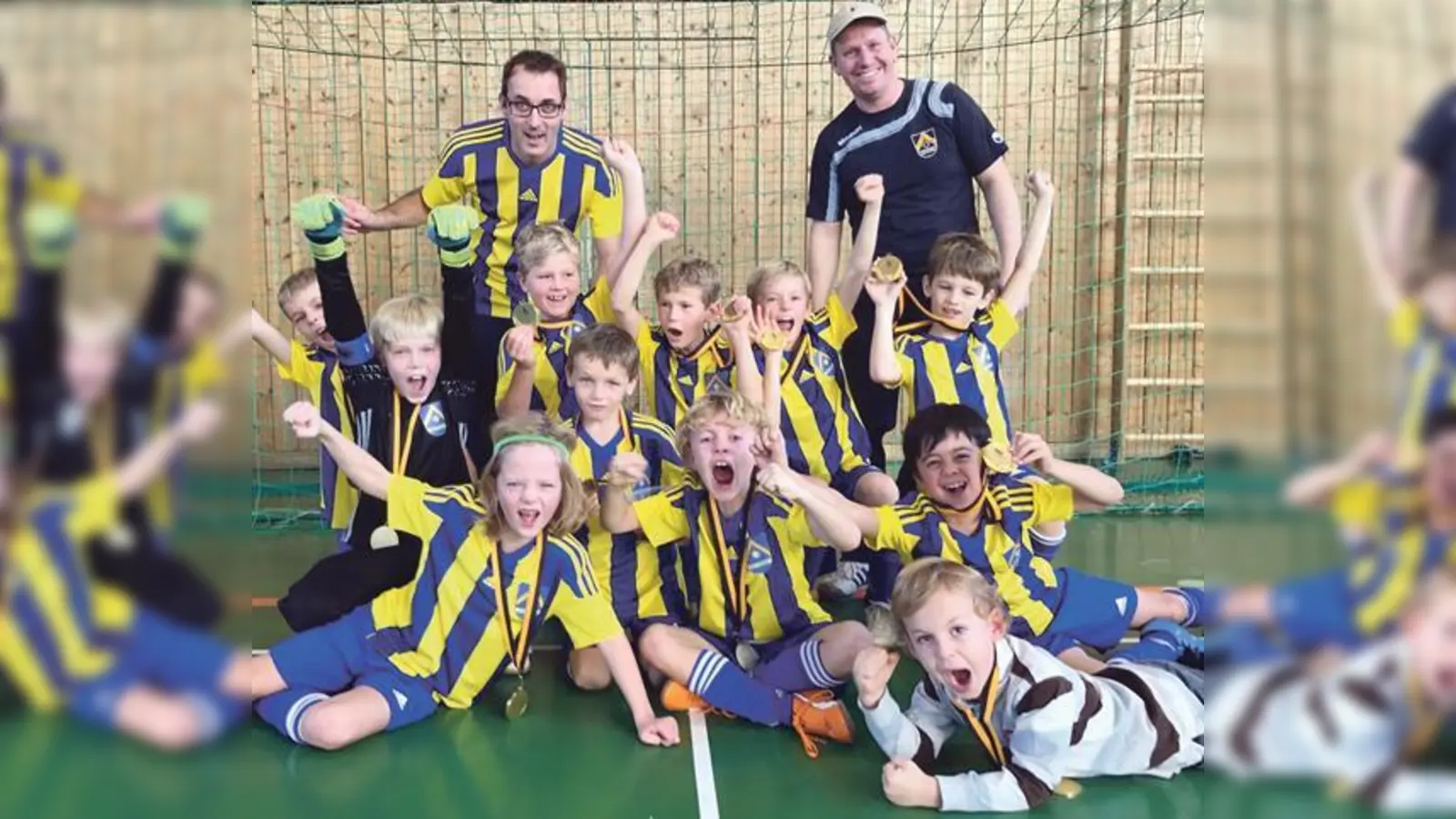 Die F1-Fußballer des TSV Poing triumphierten beim Hallenturnier des TSV Grafing.	 (Foto: Verein)