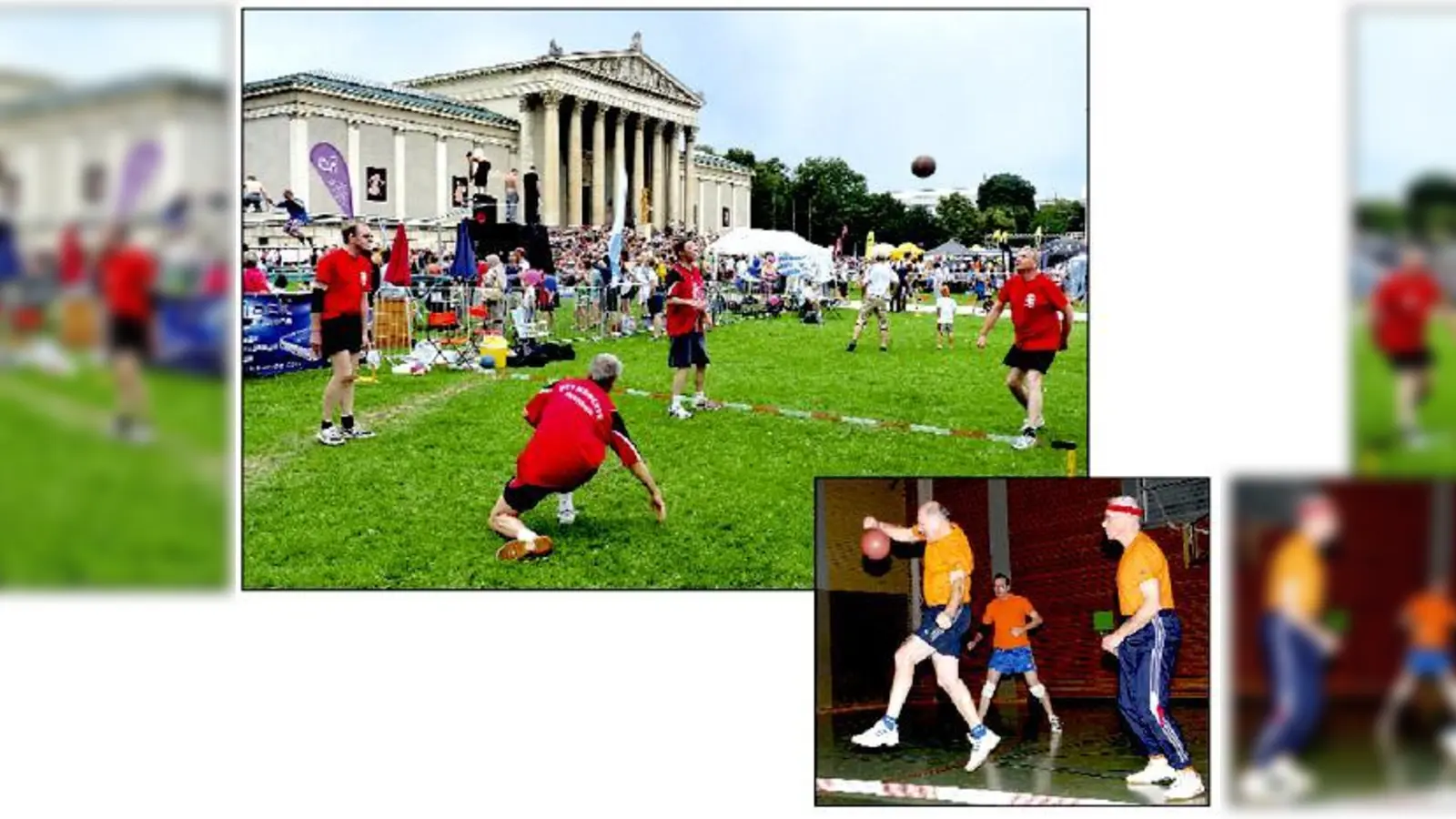 Beim Münchner Sportfestival 2012 gab es Freiluft-Prellball auf dem Königsplatz. Der Sport eignet sich für jedes Alter (kl. Foto)	 (Foto: M. Scharrer/L. Hawly)