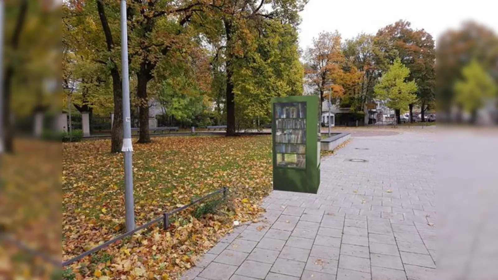 Ab 17. November wird der offene Bücherschrank auf dem „Grünen Markt” in Berg am Laim stehen (Fotomontage). (Foto: VA)