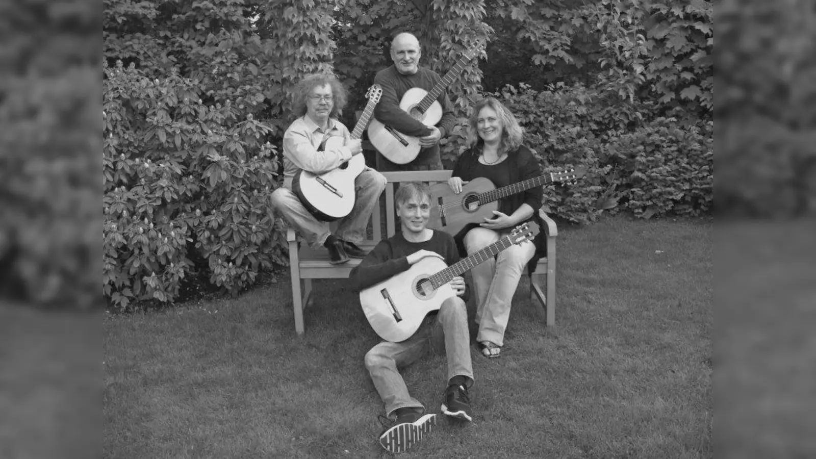 Das Ensemble Corylus Avellana: Christian Leyh (links), Andreas Gelbach (hinten), Andreas Lindae (vorne) und Susanne Graf. (Foto: privat)