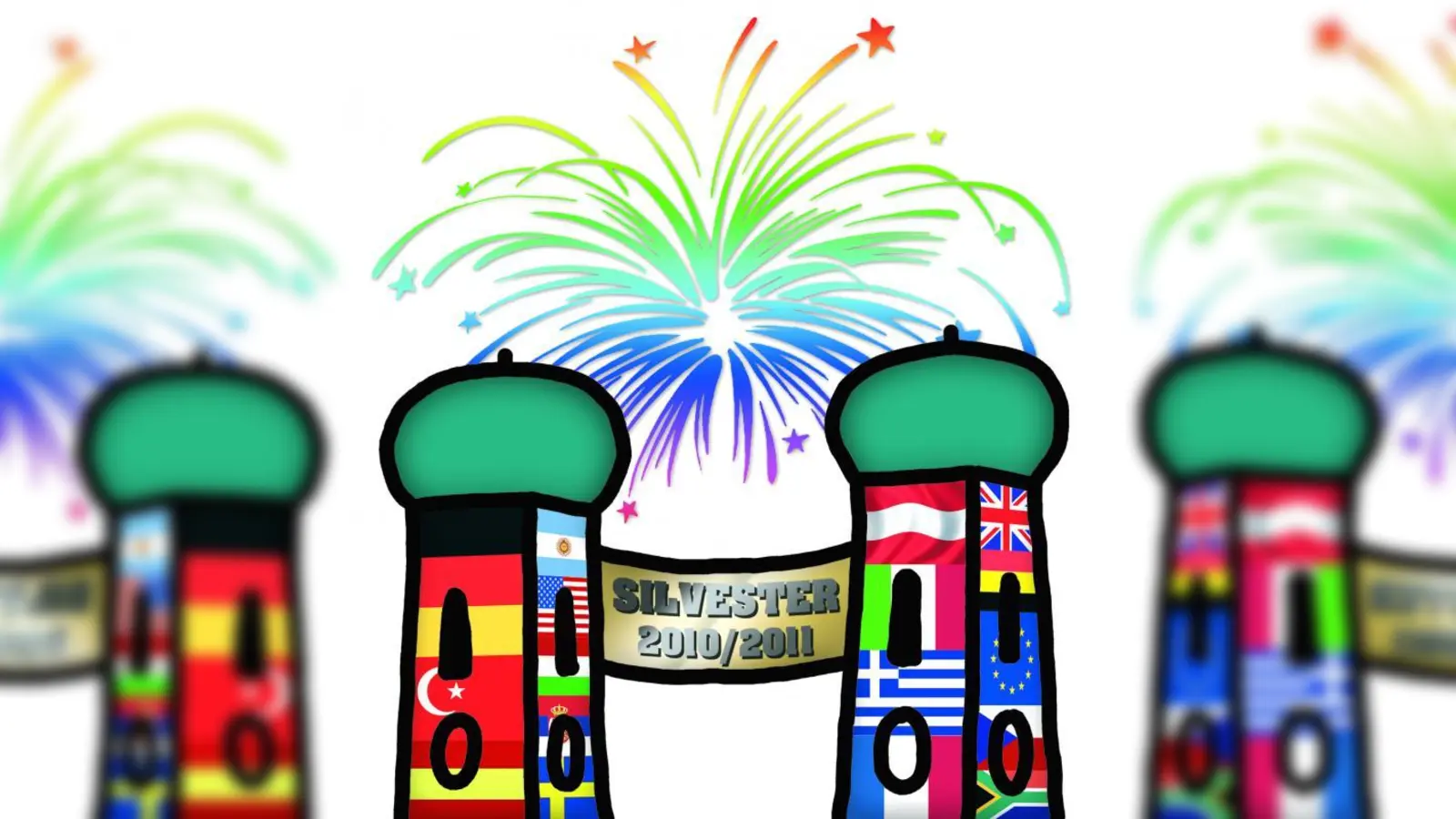 Silvester in München – viele Nationen feiern mit. Wir haben Mitbürger aus anderen Ländern befragt, wie sie den Jahreswechsel verbringen. Mehr dazu im Innenteil. (Foto: Grafik Sylvia König)