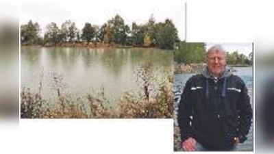 Der Vereinsweiher in Neufinsing ist Schauplatz des Anfischens. 1. Vorstand Anton Huber freut sich über Gäste.	 (F.: Verein)