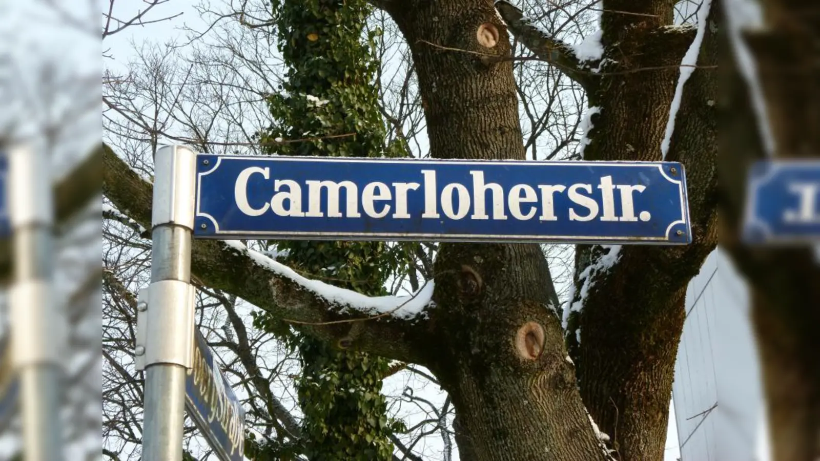 An die Straßenschilder der Camerloherstraße sollen Erläuterungsschilder angebracht werden, die an Melchior Camerloher erinnern. (Foto: BK)