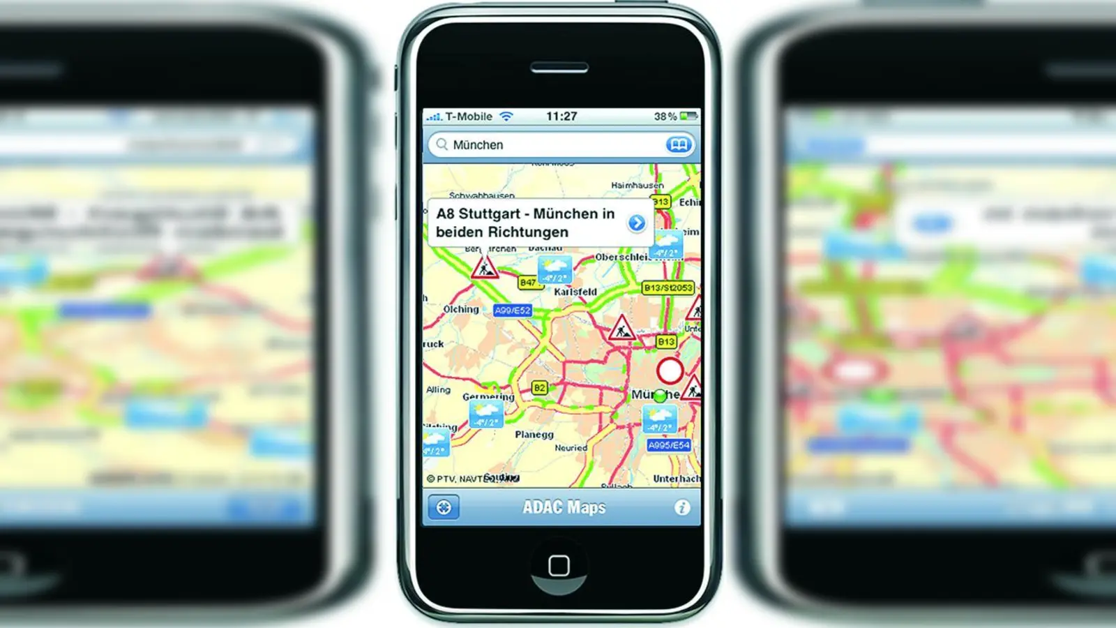 Mit ADAC Maps sind Sie stets auf dem Laufenden. Die Anwendung enthält den ADAC StauScanner, mit dem Sie als Staumelder mitmachen können. (Foto: ADAC)