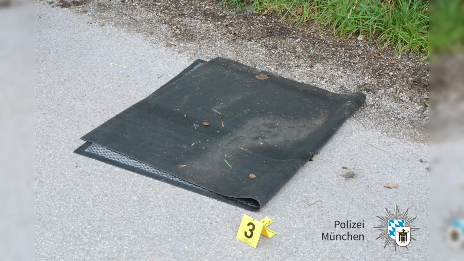 Rechtsmedizinische Untersuchungen ergaben, dass es sich bei der Matte um Blutspuren von den beiden Opfern handelt. (Foto: Polizei)