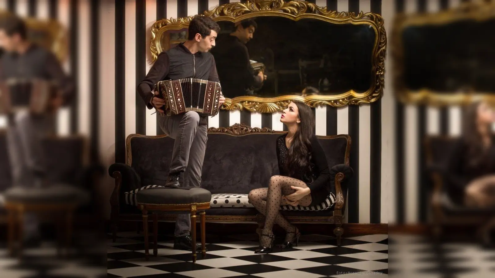 Am 22. Oktober gibt Bandoneonist Gabriel Merlino, ein einmaliges Gastspiel mit der charismatischen Solosängerin Vanina Tagini. Ergänzt werden die beiden von der Münchner Geigerin Regine Nosske, erste Geigerin des Ensembles Tango pasión. (Foto: Kulturförderverein Würmtal)