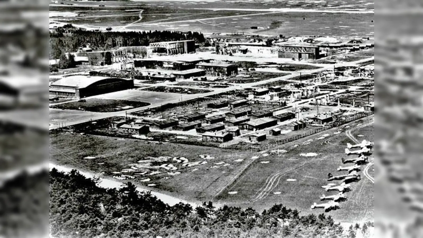 Das Gelände der Fliegertechnischen Schule im Jahr 1945.	 (Foto: Klaus Mai)