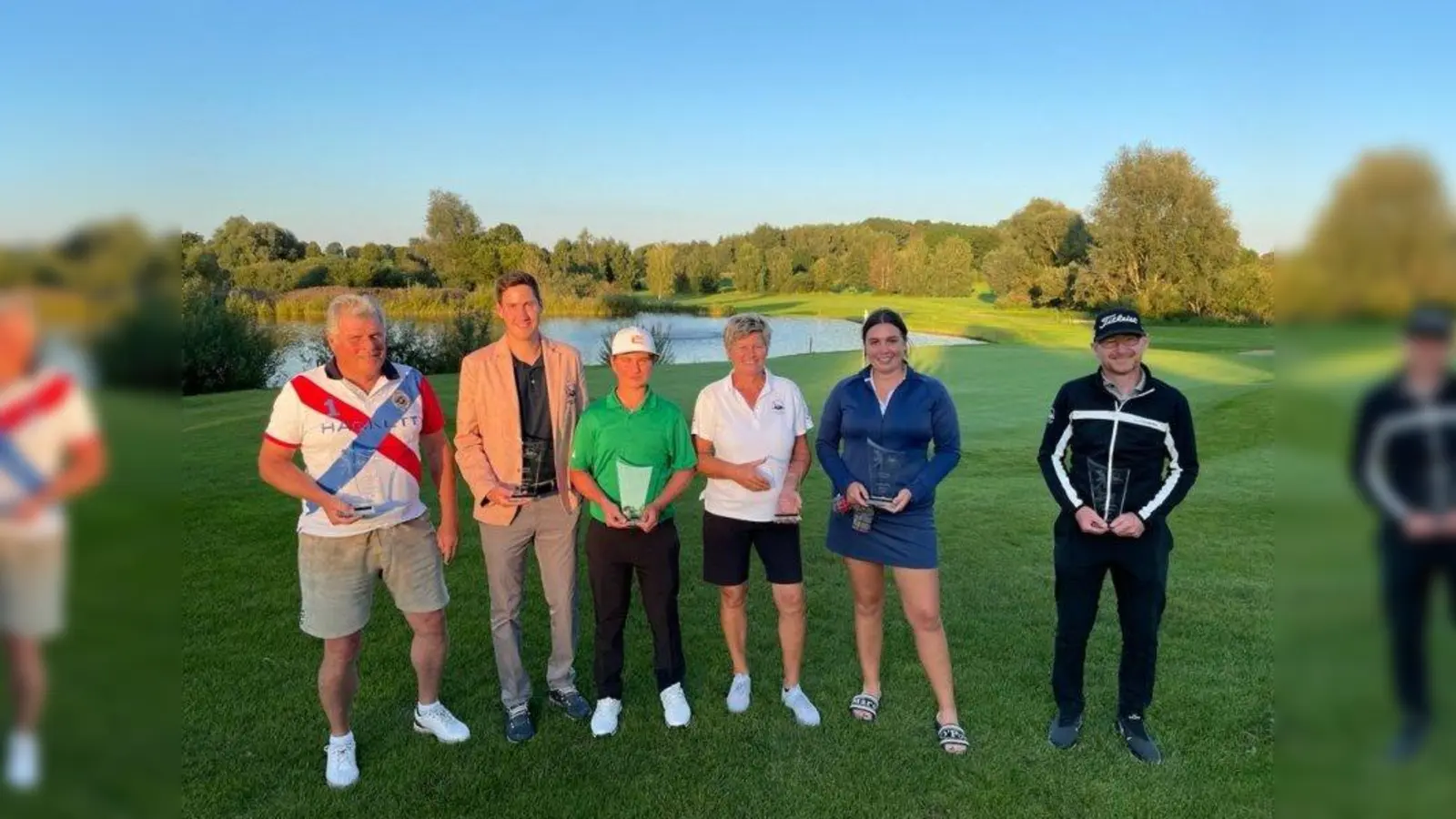 Die glücklichen Sieger (von links): Walter Kauderer (AK 65), Thomas Kuhn (Herren), Deniz Akar (Jugend), Karin Danner (Seniorinnen), Constance Johnson (Damen) und Peter Wamboldt (Senioren). (Foto: GC)