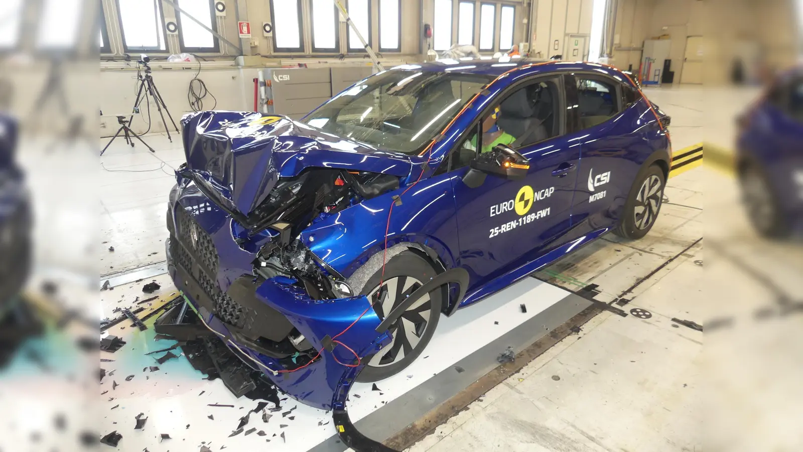 Erhielt gute vier Sterne: Der Renault Clio im Euro-NCAP-Crashtest. (Foto: Euro NCAP via aum)