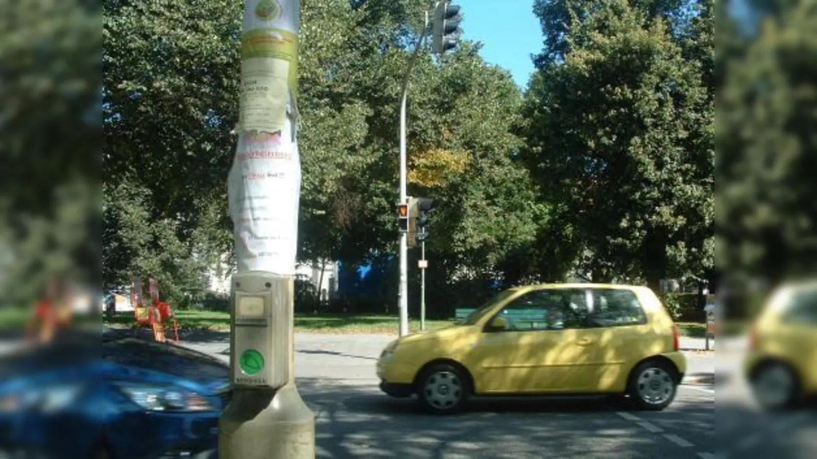 Ein taktiles Signal und eine längere Grünphase fordert das Stadtteilgremium an der Ampel vor der Dom-Pedro-Schule, Ecke Frundsberg-/Dom-Pedro-Straße. (Foto: bb)