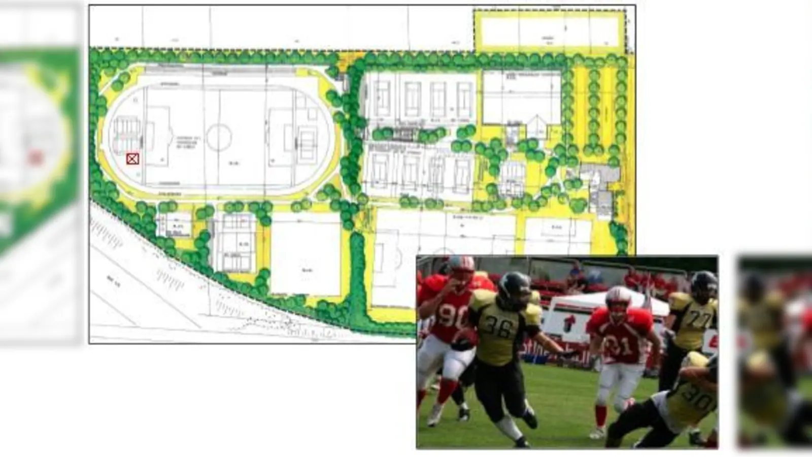 So ist der Plan, der seit zehn Jahren in der Schublade liegt: Wegen einem nicht zu bekommenden Grundstück konnte der Sportpark noch nicht realisiert werden. Vielleicht bringen die Taufkirchen Lions frischen Wind in die Diskussion.  (F.: Gemeinde/Verein)