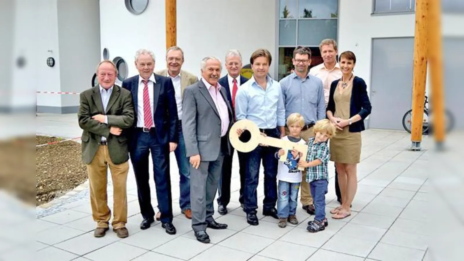 Schlüsselübergabe im Sport- und Bewegungskinderhaus Champini.	 (Foto: VA)