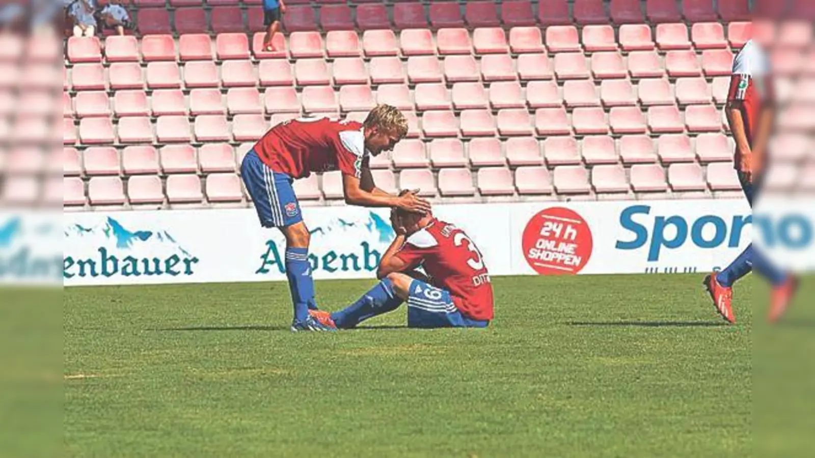 Die Enttäuschung war groß. Unterhaching war stark genug, um Zählbares aus Dortmund mitzubringen.	 (Foto: Stefan Kukral)