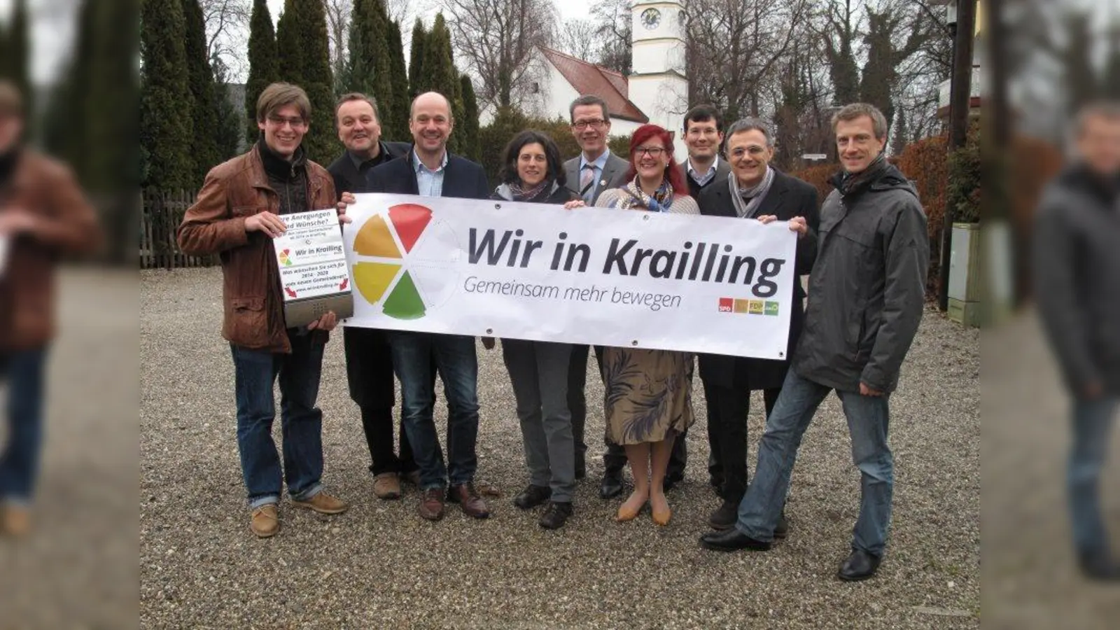 Gemeinsam für Krailling: Daniel Pfaller, Stephan Bock, Marcus Gebhard, Adrienn Akonz, Stephan Nowicki, Andrea Schulte-Krauss, Sebastian Sefzig, Werner Engl und Tobias Jaeger (v.l.). (Foto: pi)