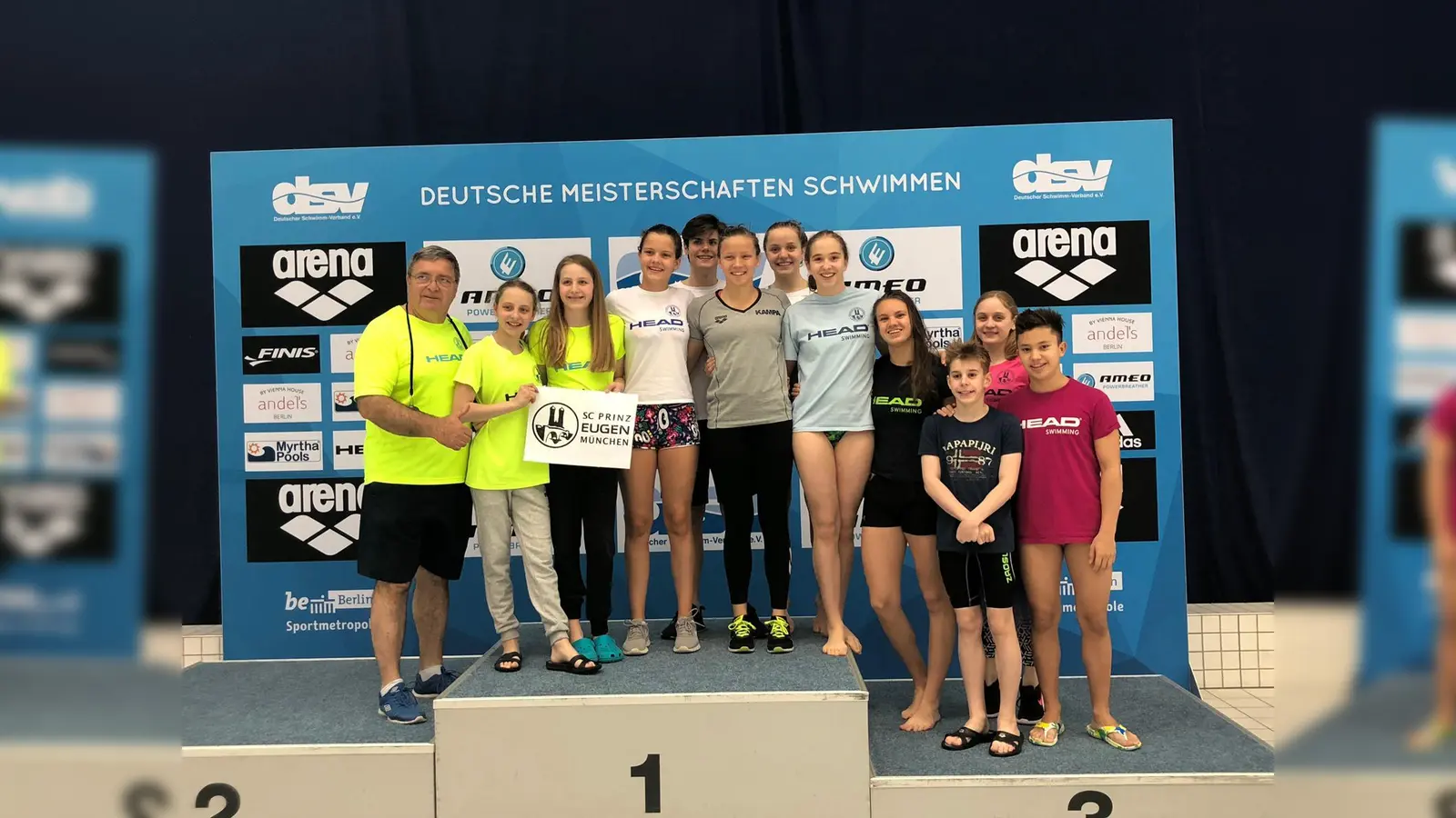 Das erfolgreiche Team des SC Prinz Eugen bei den Jahrgangsmeisterschaften in Berlin. (Foto: Verein)