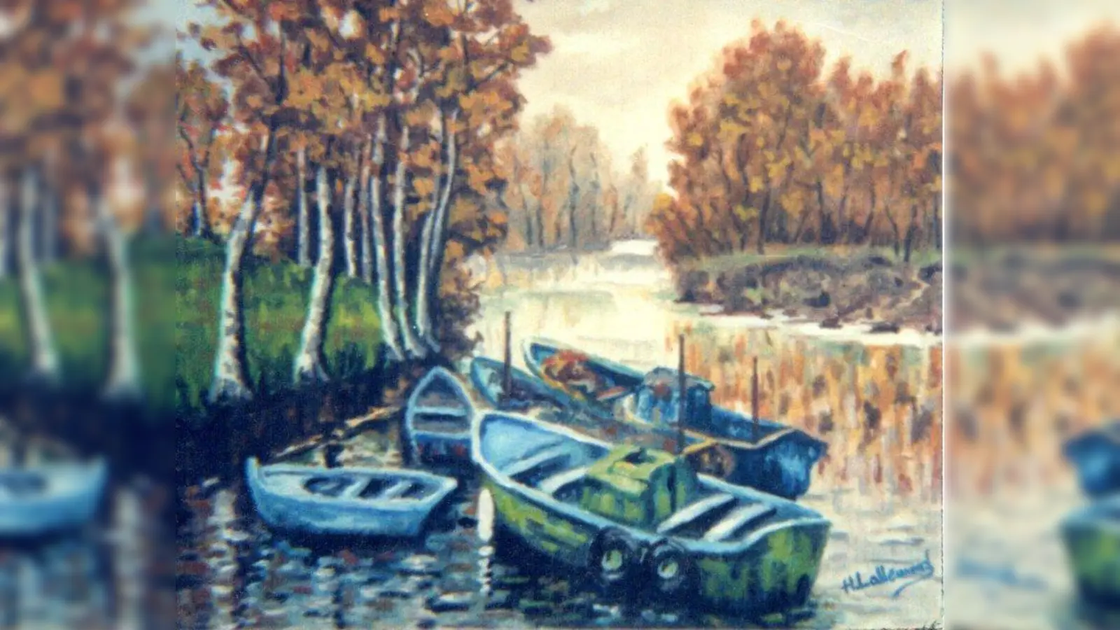 Morgenstimmung an der Isar. Eines von zehn Gemälden der Aussstellung in der Karl-Albrecht-Apotheke (Foto: pi)