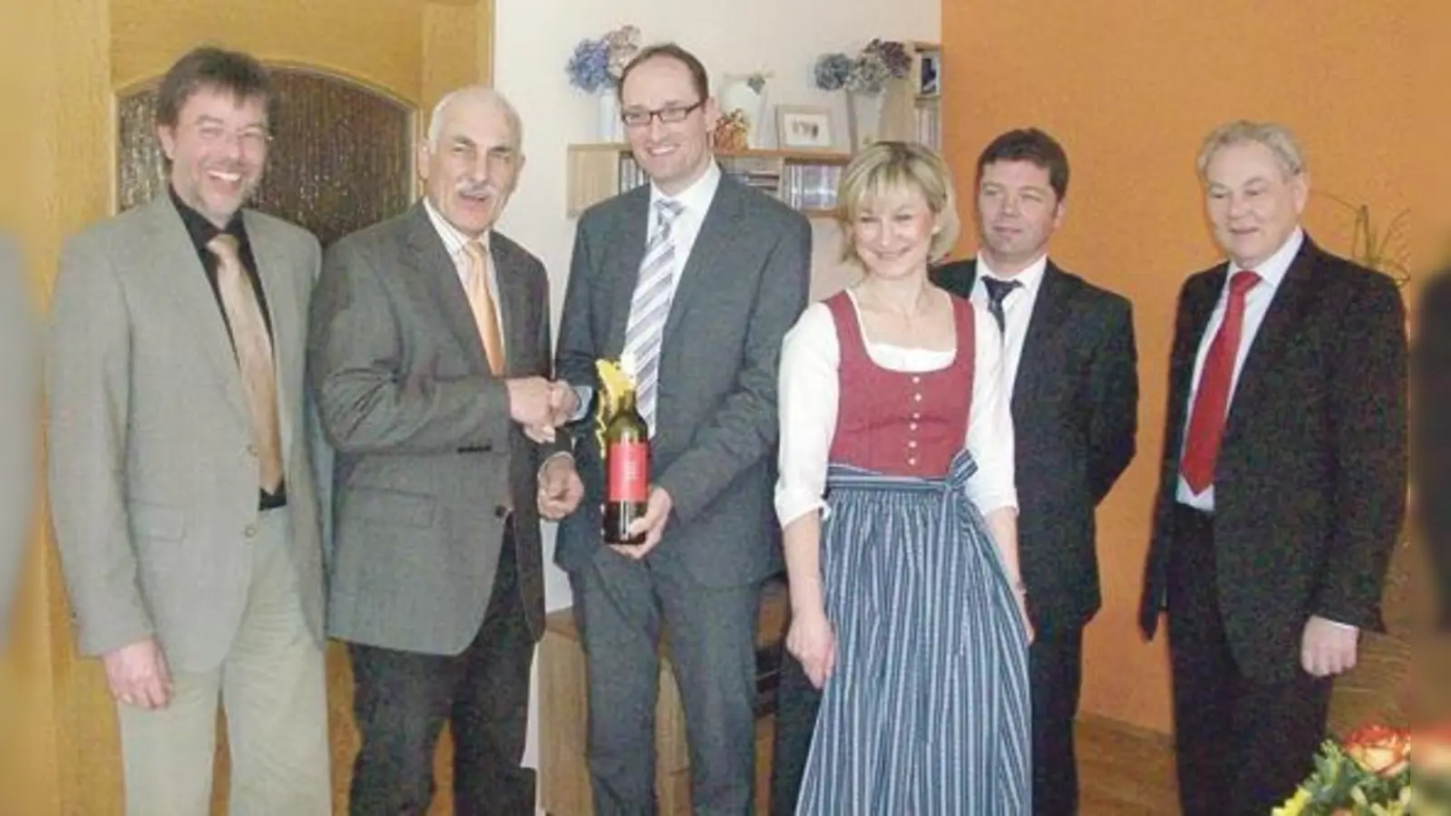 Geburtstagsfeier mit Skrabal, Westermaier, Seide­nath, Claudia Kops, Felbermeier und Lawes.   (Foto: VA)