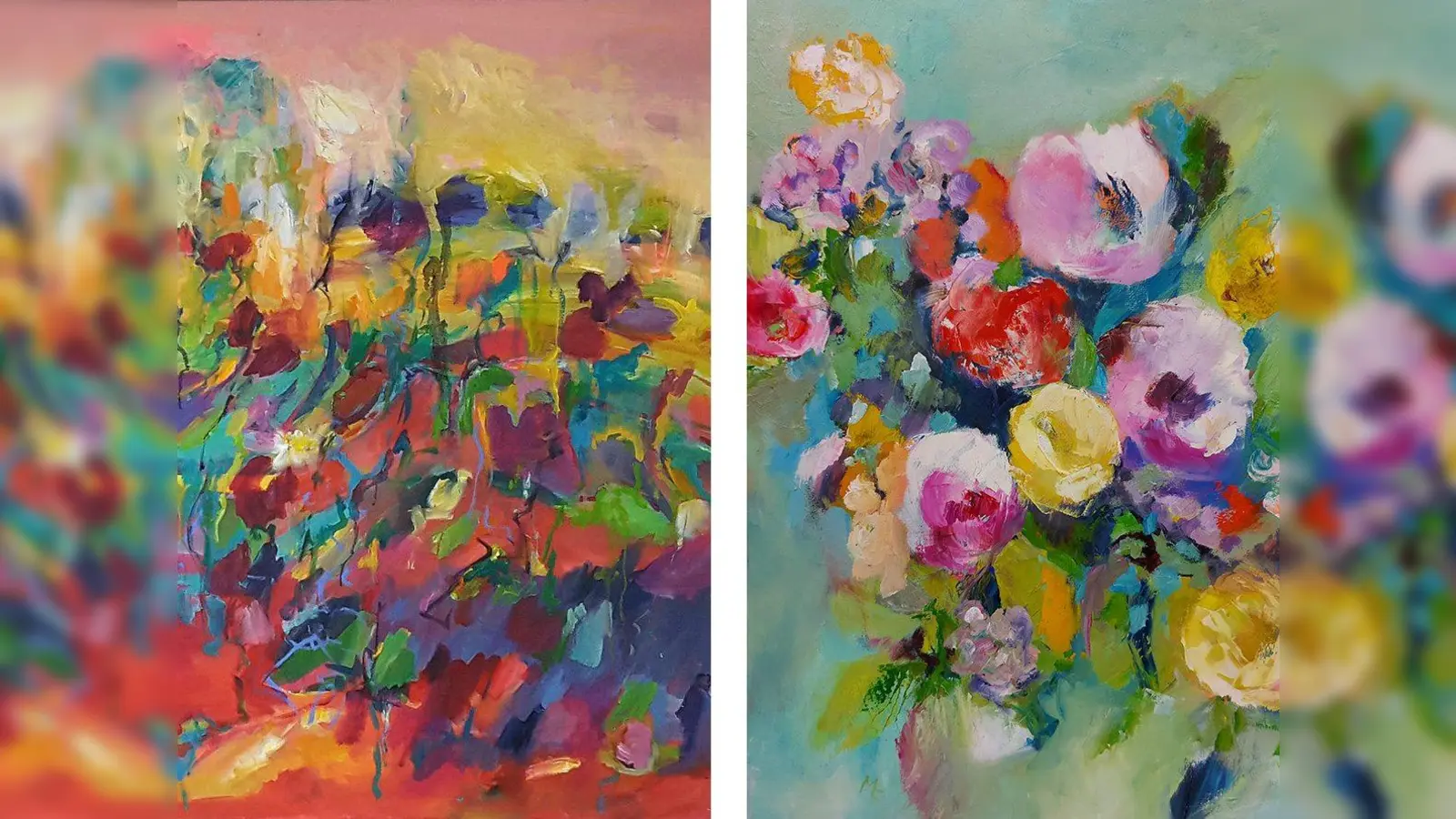 Gabriele Steinlechner und Manuela Franz setzen den Fokus auf die Wirkung und die Ausdruckskraft von Farben in der vielseitig bunten Blumen- und Blütenwelt.  (Foto: G. Steinlechner / M. Franz,)