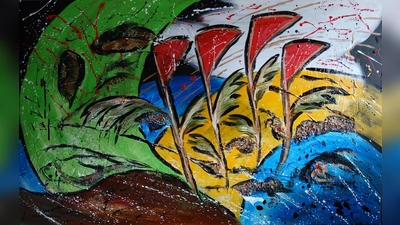 Dieses Werk von Klaus Schenk ist unter anderem in der Ausstellung „Gelebte Farbigkeit” zu sehen. (Foto: Klaus Schenk)