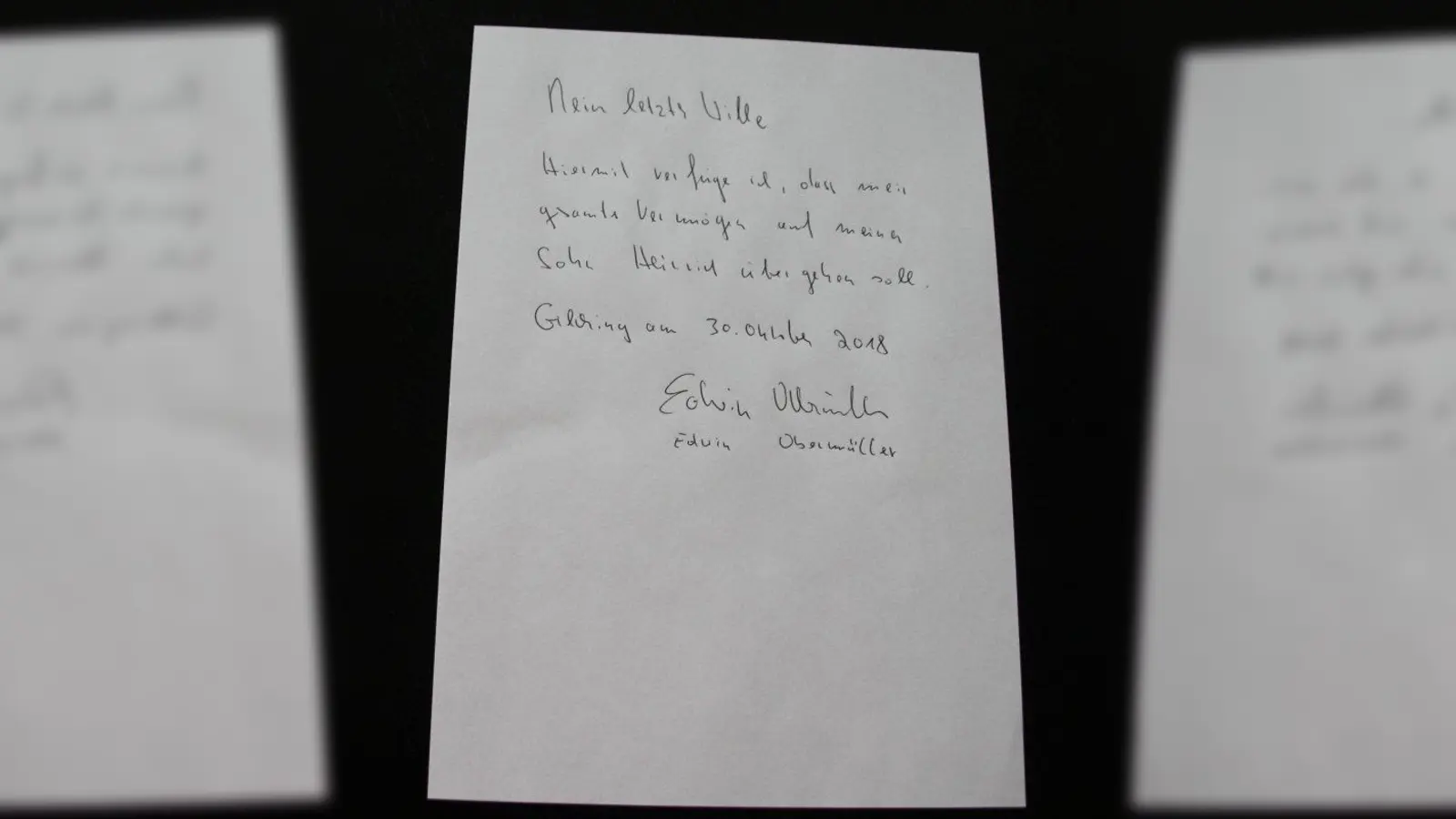 Das eigenhändige, schriftlich aufgesetzte Testament muss strengen Formvorschriften entsprechen. (Foto: mka / Archiv)