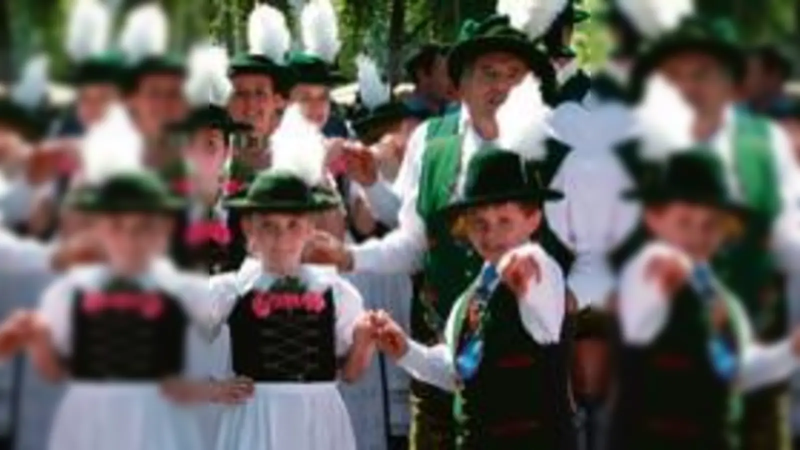 Zeigten den Bandeltanz und  (Foto: Die Trachtengruppe der »Würmbachtaler« beim Maibaumfest.)