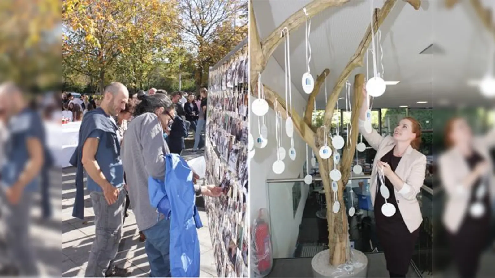 Viele Gäste kamen zur Festlichkeit der Mittelschule in Garching. Foto rechts: Die Schule freut sich über ihre kürzlich stattgefundene Umbenennung.  (Fotos: VA)