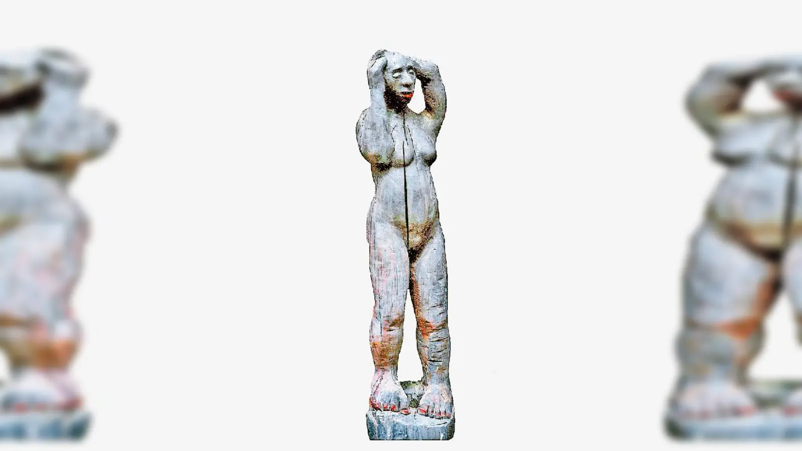 Die »Stehende (blau, schwarz, rot) 2003« Höhe 200 cm  ein typisches Werk von Jochen Sendler.	 (Foto: VA)