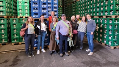 Der Besuch der Brauerei Steiner Bräu in Stein an der Traun im Landkreis Traunstein gehörte mit zu den Highlights des viertägigen Besuchs.  (Foto: Gemeinde Planegg)
