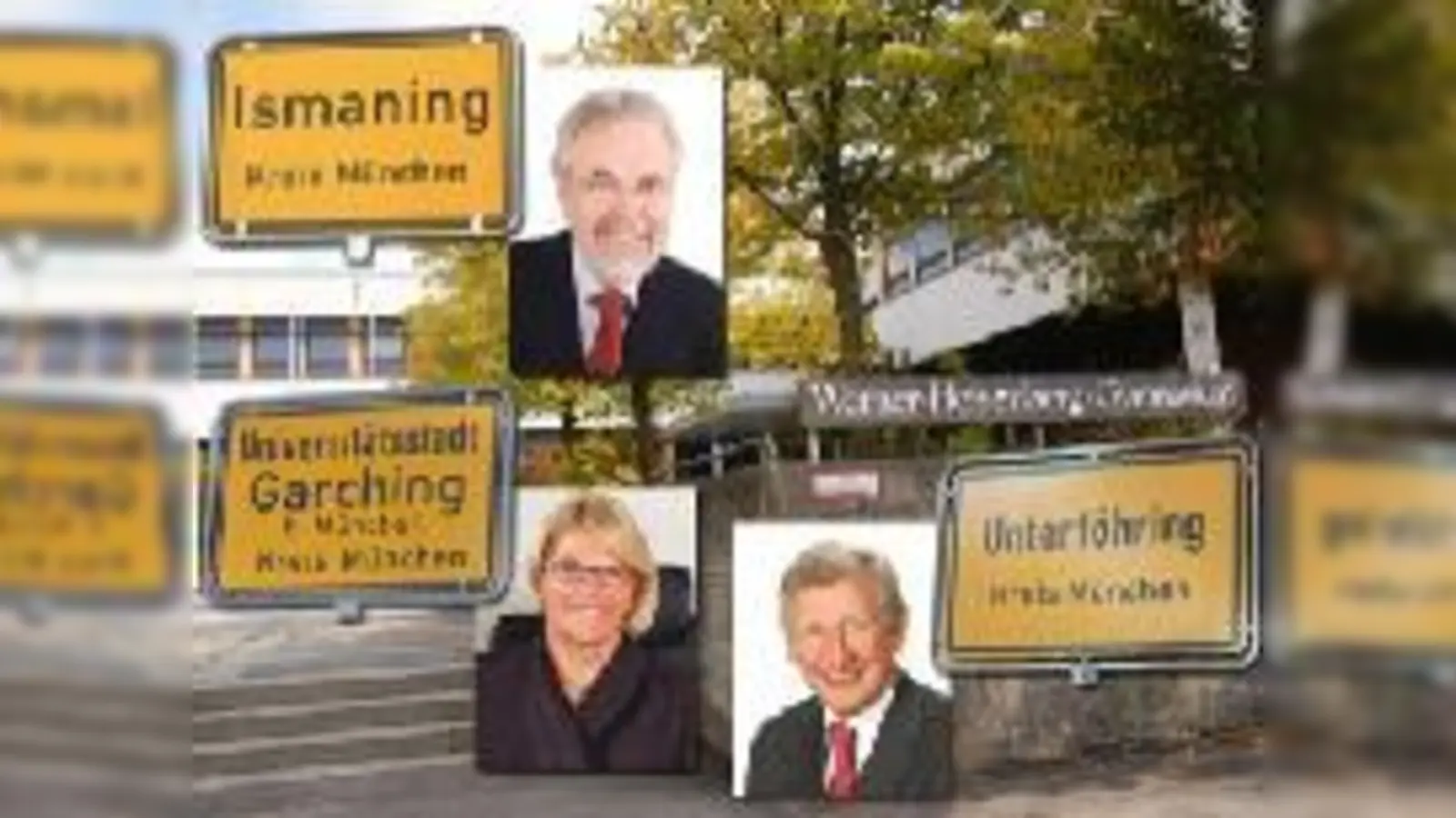 Ein Gymnasium, drei mögliche Standorte. Die Bürgermeister Michael Sedlmair, Hannelore Gabor und Franz Schwarz haben unterschiedliche Vorstellungen zur Zukunft des Heisenberg-Gymnasiums.Fotos: ba;  (Foto: ABC Fotosatz)