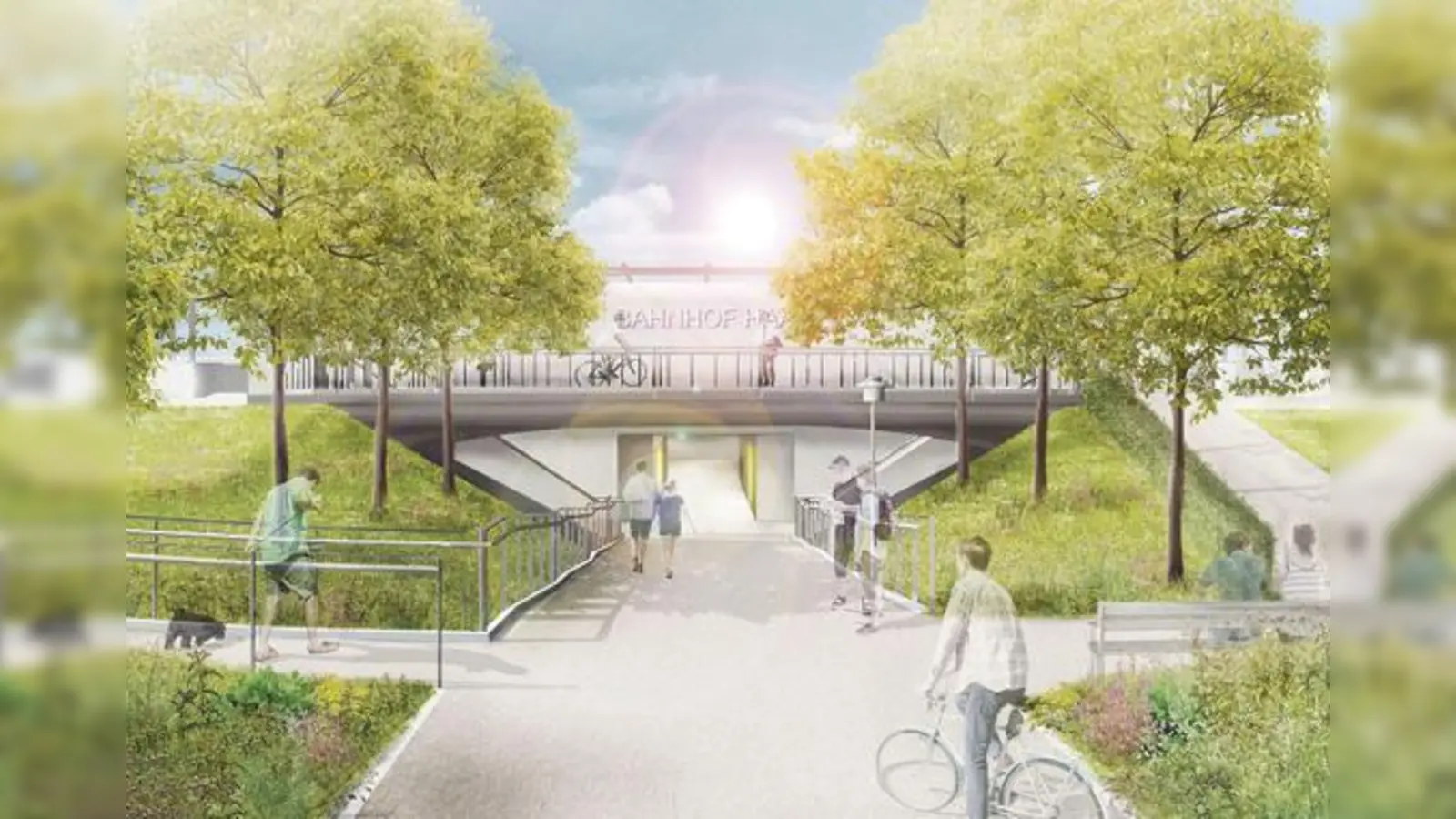 Neue Perspektive: So soll die Nordseite des Haarer Bahnhof künftig aussehen. 	 (Foto: Gemeinde Haar)