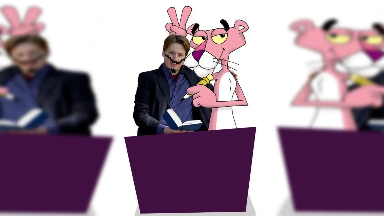 Beim „Tag der Bibliotheken“ kommt auch Till Turnschuh mit seiner Pink Panther Poetry nach Germering und zeigt Cartoon-Filme für die ganze Familie. (Foto: pi)