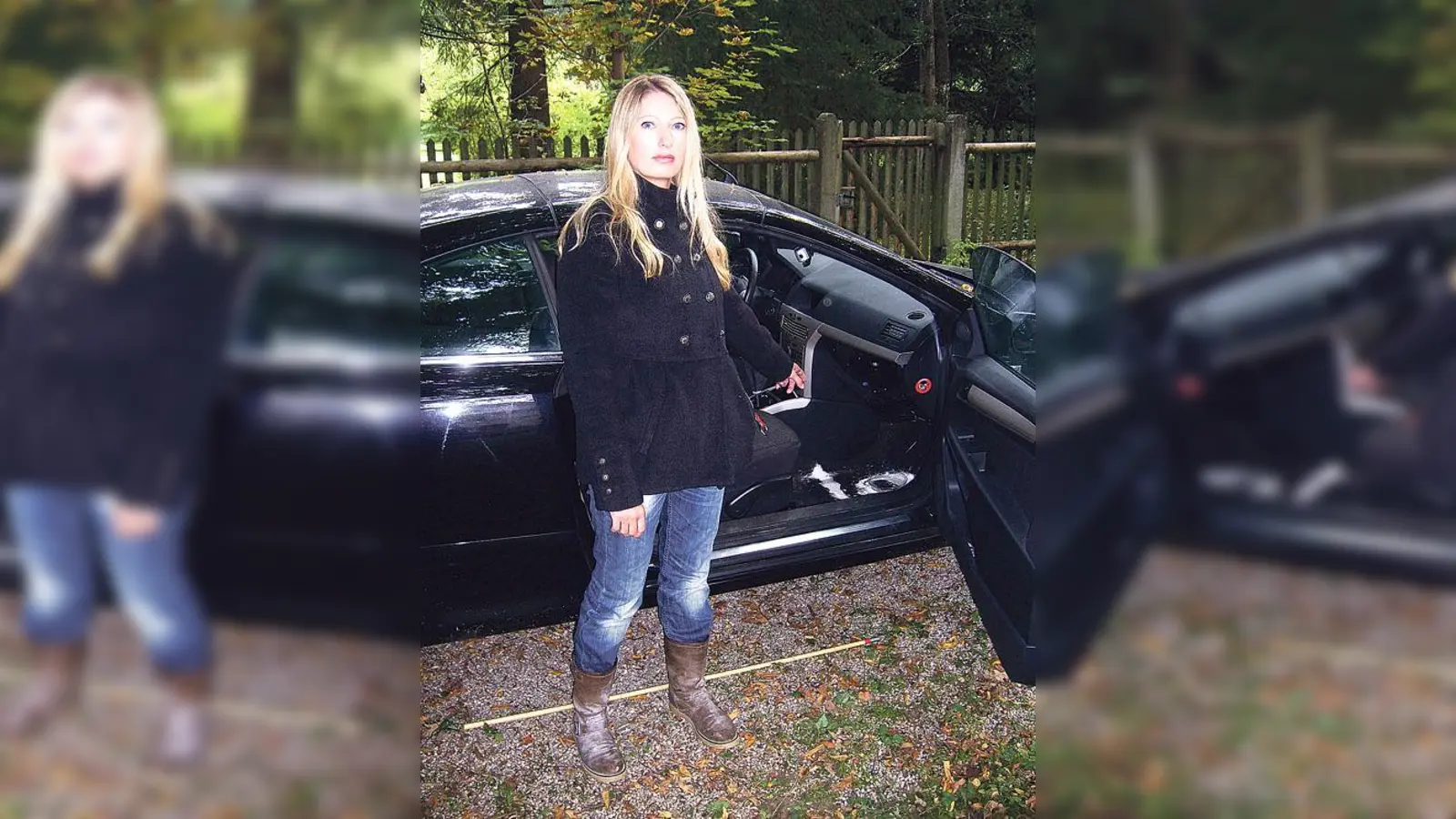 Helena Namberger zeigt die ausgelegte Mehlspur und die Mäuseköder in ihrem Pkw. 	 (Foto: sd)