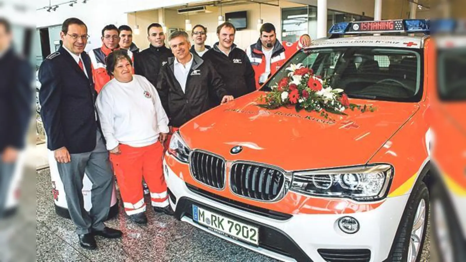 Ein Höhepunkt im vergangenen Jahr war unter anderem die Indienststellung des neuen Einsatzfahrzeugs für die Bereitschaft.	 (Foto: BRK Ismaning)