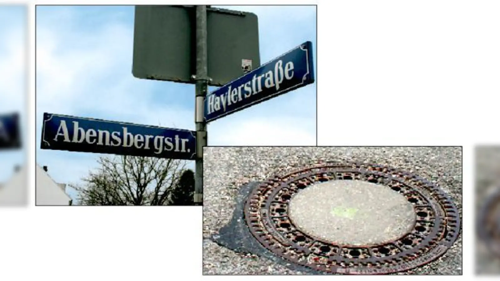Kreuzung Abensberg-/Haylerstraße: Hier sollen nicht zusätzliche Sickerschächte (kl. Foto) gebaut werden, sondern Rigolen (Kunststoffelemente). 	 (Fotos: ws)