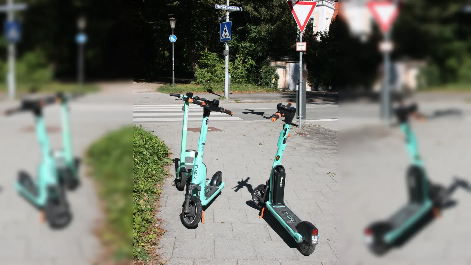 Noch immer ein Problem: Scooter vor dem <br>Zebrastreifen am Kreppeberg. (Foto: gcdw)