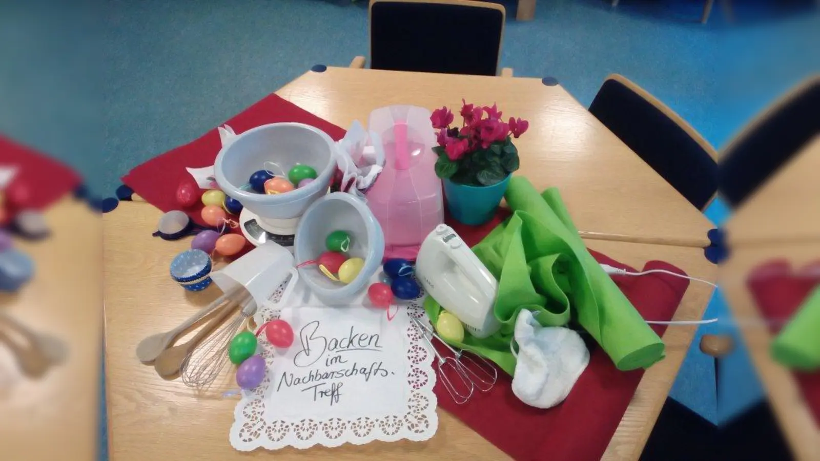 Im Feierwerk Nachbarschaftstreff in der Badgasteiner Straße 5 wird zu Ostern gebastelt und gebacken. (Foto: Feierwerk)