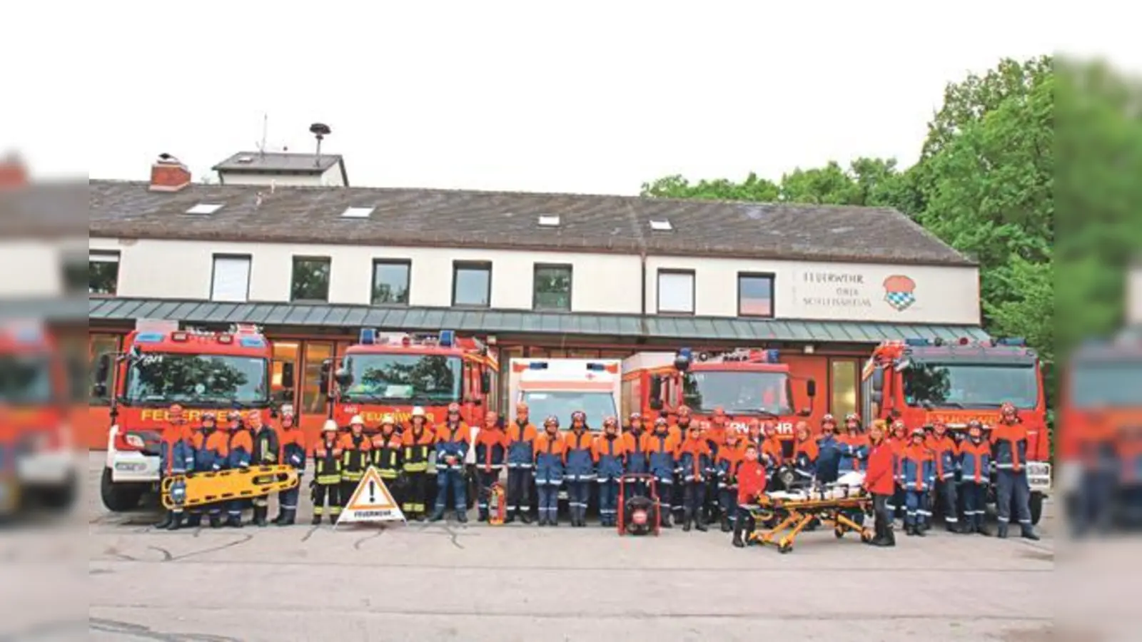 Die Teilnehmer des Berufsfeuerwehrtages in Oberschleißheim. 	 (Foto: Feuerwehr Oberschleißheim)