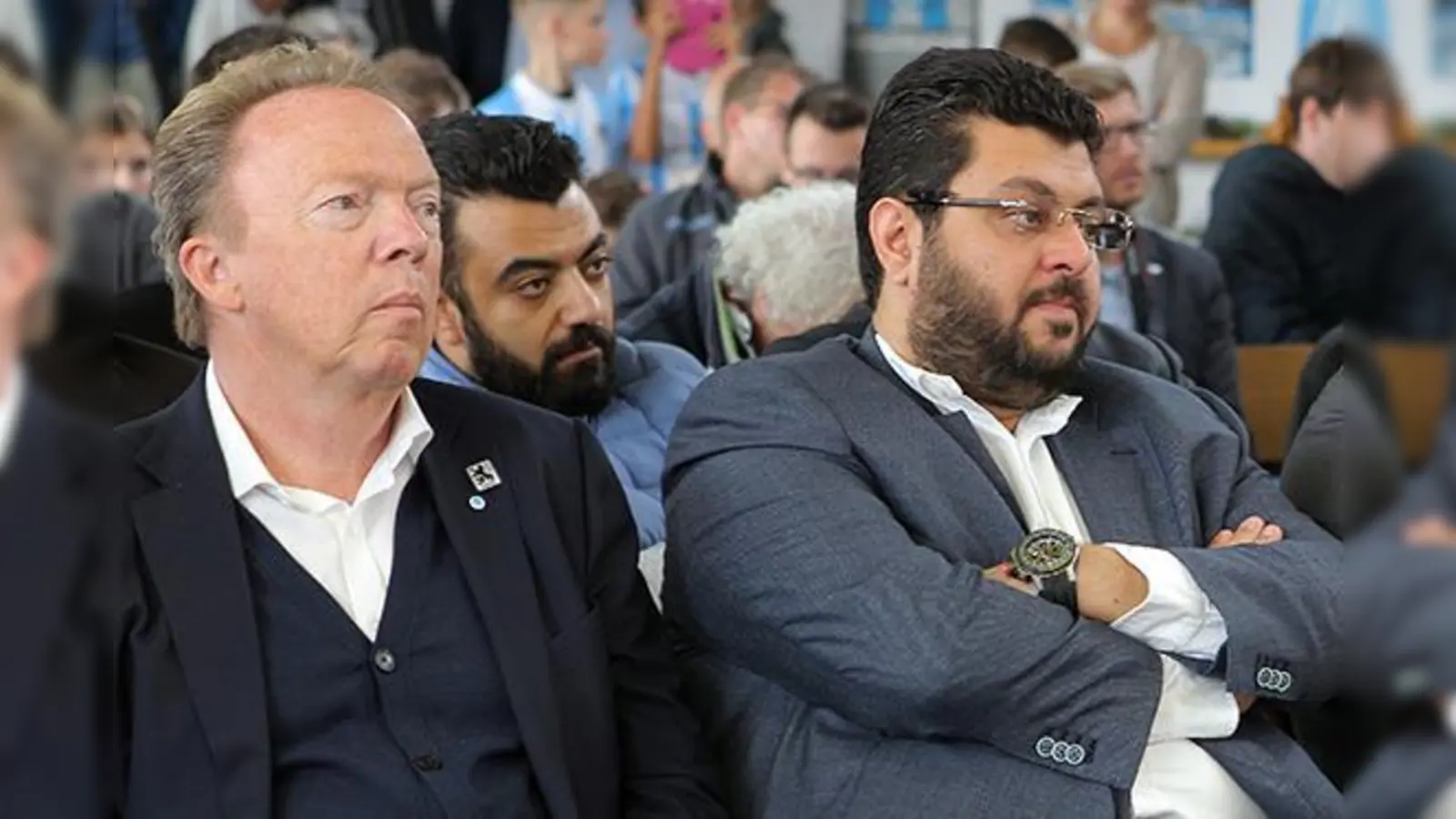 Gehen künftig getrennte Wege: Peter Cassalette und Hasan Ismaik (in der Mitte Bruder Yahya).  (Foto: Anne Wild)