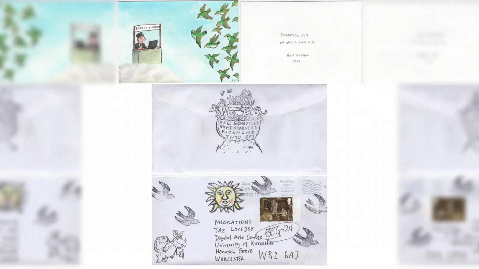 „Border Control” (Grenzkontrolle) heißt dieses Motiv. (Foto: Axel Scheffler)