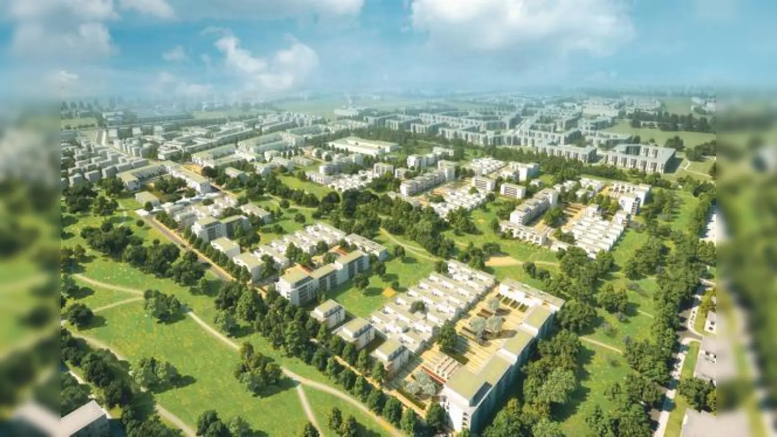 Das künftige Wohngebiet Prinz-Eugen-Park an der Cosimastraße umfasst knapp 30 Hektar. Jetzt wurde der Bebauungsplan genehmigt.	 (Foto: GSP architekten)