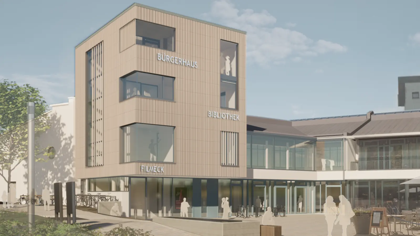 So soll das umgestaltete Bürgerhaus Gräfelfings aussehen, wenn die Baumaßnahmen 2026 abgeschlossen sind. (Foto: Molenaar. Architekten)