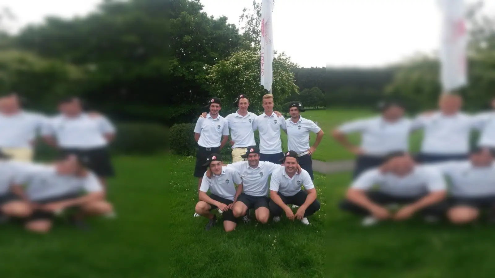 Die Herrenmannschaft des GC Starnberg: (hintere Reihe, von links) Constantin Haack, Tim Schäfer, Felix Grobecker, Christopher Neumann Mangoldt. Vordere Reihe, von links: Marc-Philipp Seiler, Dominik Mehr und Captain Manuel Partsch. (Foto: GC Starnberg)